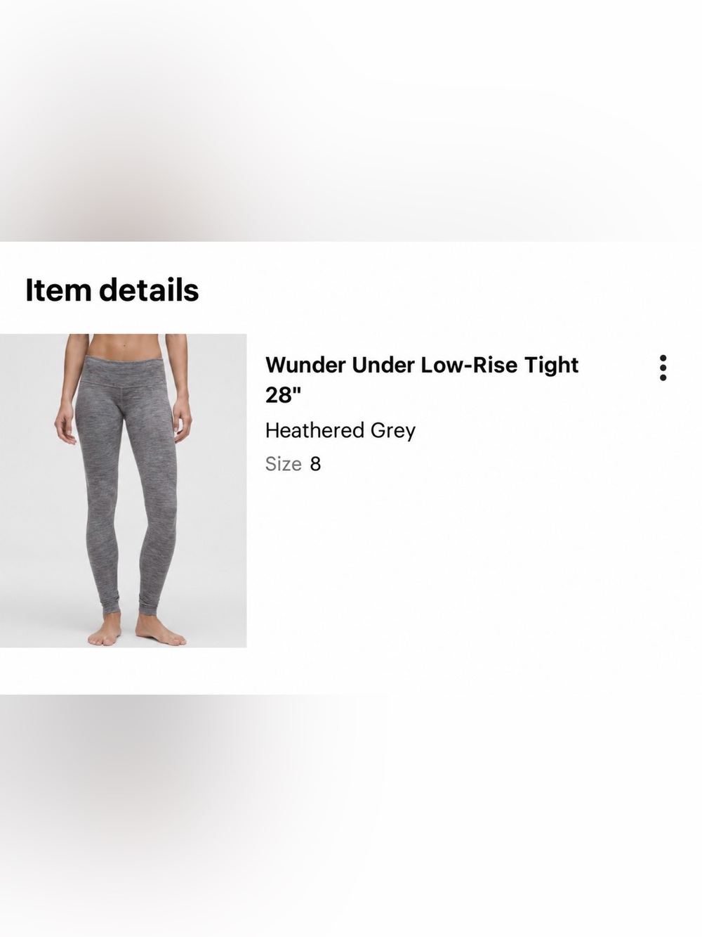 lululemon Wunder Under Low-Rise Tights in Heathered Grey
